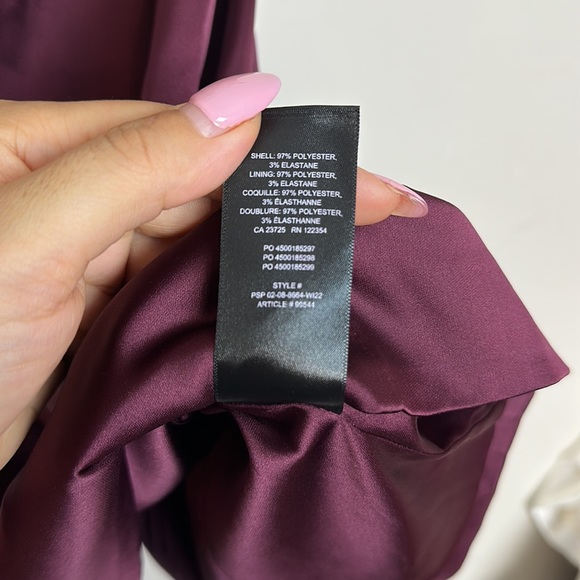 Sunday Best Shimmer Satin Square Neck 90s Style Mini Dress in Spiced Burgundy - Picture 14 of 17